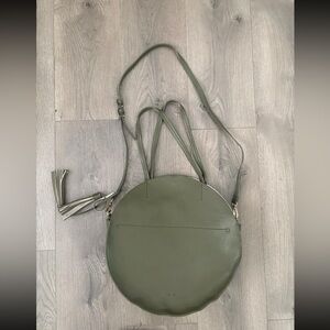 Olive Green Leather Circle Bag